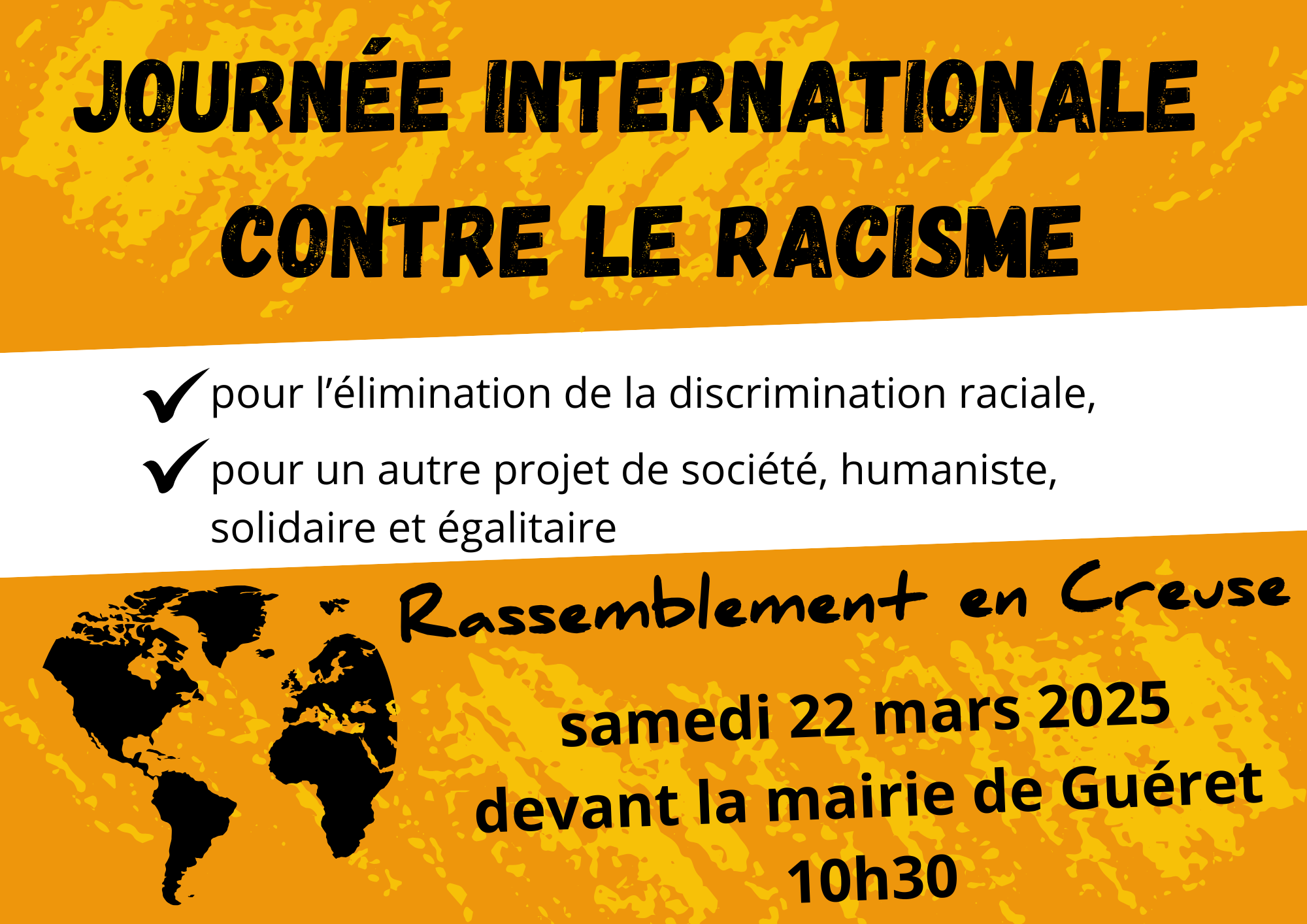 Rassemblement samedi 22 mars devant la mairie de Guéret à 10h30